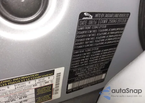 2017 Jaguar F-Pace 35T Prestige z USA, uszkodzony, nr VIN SADCK2BV2HA078964